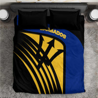 Barbados Flag and Coat of Arms Bedding Set Blue Yellow Black Design with National Symbols - Wonder Print Shop