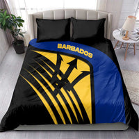 Barbados Flag and Coat of Arms Bedding Set Blue Yellow Black Design with National Symbols - Wonder Print Shop