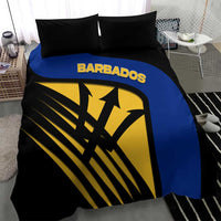 Barbados Flag and Coat of Arms Bedding Set Blue Yellow Black Design with National Symbols - Wonder Print Shop