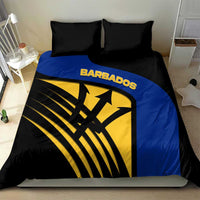 Barbados Flag and Coat of Arms Bedding Set Blue Yellow Black Design with National Symbols - Wonder Print Shop