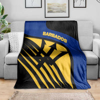 Barbados Flag and Coat of Arms Blanket Blue Yellow Black Design with National Symbols - Wonder Print Shop