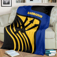 Barbados Flag and Coat of Arms Blanket Blue Yellow Black Design with National Symbols - Wonder Print Shop