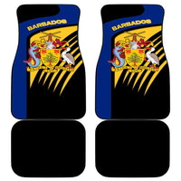 Barbados Flag and Coat of Arms Car Mats Blue Yellow Black Design with National Symbols - Wonder Print Shop