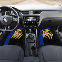 Barbados Flag and Coat of Arms Car Mats Blue Yellow Black Design with National Symbols - Wonder Print Shop