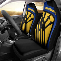 Barbados Flag and Coat of Arms Car Seat Cover Blue Yellow Black Design with National Symbols - Wonder Print Shop