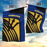 Barbados Flag and Coat of Arms Garden Flag Blue Yellow Black Design with National Symbols - Wonder Print Shop