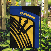 Barbados Flag and Coat of Arms Garden Flag Blue Yellow Black Design with National Symbols - Wonder Print Shop