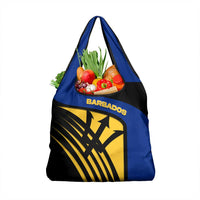 Barbados Flag and Coat of Arms Grocery Bag Blue Yellow Black Design with National Symbols - Wonder Print Shop