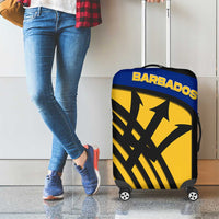Barbados Flag and Coat of Arms Luggage Cover Blue Yellow Black Design with National Symbols - Wonder Print Shop