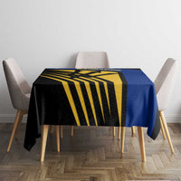 Barbados Flag and Coat of Arms Tablecloth Blue Yellow Black Design with National Symbols - Wonder Print Shop