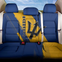 Barbados Trident and Coat of Arms Back Car Seat Cover with Blue Yellow Patriotic Graphic - Wonder Print Shop