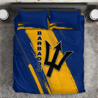 Barbados Trident and Coat of Arms Bedding Set with Blue Yellow Patriotic Graphic - Wonder Print Shop