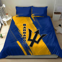 Barbados Trident and Coat of Arms Bedding Set with Blue Yellow Patriotic Graphic - Wonder Print Shop