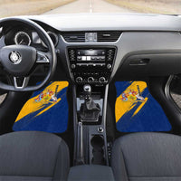 Barbados Trident and Coat of Arms Car Mats with Blue Yellow Patriotic Graphic - Wonder Print Shop
