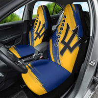 Barbados Trident and Coat of Arms Car Seat Cover with Blue Yellow Patriotic Graphic - Wonder Print Shop