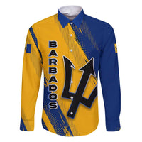 Barbados Trident and Coat of Arms Family Matching Puletasi and Hawaiian Shirt with Blue Yellow Patriotic Graphic - Wonder Print Shop