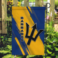 Barbados Trident and Coat of Arms Garden Flag with Blue Yellow Patriotic Graphic - Wonder Print Shop