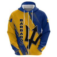 Barbados Trident and Coat of Arms Hoodie with Blue Yellow Patriotic Graphic - Wonder Print Shop