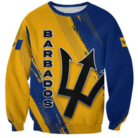 Barbados Trident and Coat of Arms Sweatshirt with Blue Yellow Patriotic Graphic - Wonder Print Shop