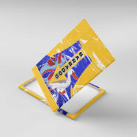 Barbados Coat of Arms Canvas Wall Art with Yellow Blue Pelican Dolphin Graphic - Wonder Print Shop