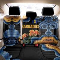 Barbados Floral Wave Back Car Seat Cover with Tropical Hibiscus Print Black and Gold - Wonder Print Shop