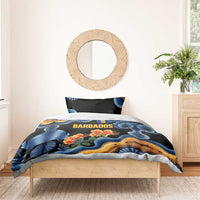 Barbados Floral Wave Bedding Set with Tropical Hibiscus Print Black and Gold - Wonder Print Shop