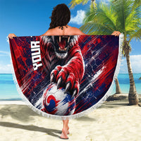 Personalized Taegeuk Warriors Korean Tiger Football Beach Blanket South Korean Tiger Soccer Ball Flag