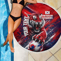 Personalized Taegeuk Warriors Korean Tiger Football Beach Blanket South Korean Tiger Soccer Ball Flag