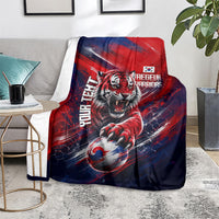 Personalized Taegeuk Warriors Korean Tiger Football Blanket South Korean Tiger Soccer Ball Flag