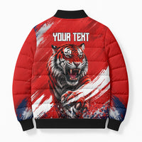 Personalized Taegeuk Warriors Korean Tiger Football Bomber Puffer Jacket South Korean Tiger Soccer Ball Flag