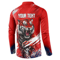 Personalized Taegeuk Warriors Korean Tiger Football Button Sweatshirt South Korean Tiger Soccer Ball Flag