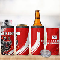 Personalized Taegeuk Warriors Korean Tiger Football 4 in 1 Can Cooler Tumbler South Korean Tiger Soccer Ball Flag