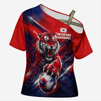 Personalized Taegeuk Warriors Korean Tiger Football Cross Shoulder Shirt South Korean Tiger Soccer Ball Flag