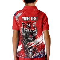 Personalized Taegeuk Warriors Korean Tiger Football Kid Polo Shirt South Korean Tiger Soccer Ball Flag