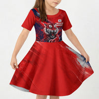 Personalized Taegeuk Warriors Korean Tiger Football Kid Short Sleeve Dress South Korean Tiger Soccer Ball Flag