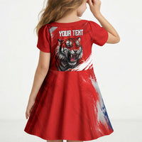 Personalized Taegeuk Warriors Korean Tiger Football Kid Short Sleeve Dress South Korean Tiger Soccer Ball Flag