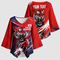 Personalized Taegeuk Warriors Korean Tiger Football Kimono Sleeve Blouse South Korean Tiger Soccer Ball Flag
