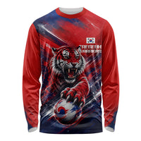 Personalized Taegeuk Warriors Korean Tiger Football Long Sleeve Shirt South Korean Tiger Soccer Ball Flag