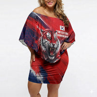 Personalized Taegeuk Warriors Korean Tiger Football Off Shoulder Short Dress South Korean Tiger Soccer Ball Flag