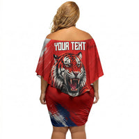 Personalized Taegeuk Warriors Korean Tiger Football Off Shoulder Short Dress South Korean Tiger Soccer Ball Flag