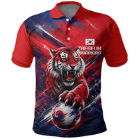 Personalized Taegeuk Warriors Korean Tiger Football Polo Shirt South Korean Tiger Soccer Ball Flag