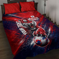 Personalized Taegeuk Warriors Korean Tiger Football Quilt Bed Set South Korean Tiger Soccer Ball Flag