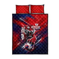 Personalized Taegeuk Warriors Korean Tiger Football Quilt Bed Set South Korean Tiger Soccer Ball Flag
