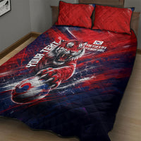 Personalized Taegeuk Warriors Korean Tiger Football Quilt Bed Set South Korean Tiger Soccer Ball Flag