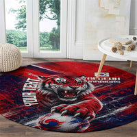 Personalized Taegeuk Warriors Korean Tiger Football Round Carpet South Korean Tiger Soccer Ball Flag