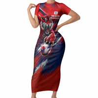 Personalized Taegeuk Warriors Korean Tiger Football Short Sleeve Bodycon Dress South Korean Tiger Soccer Ball Flag