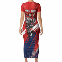 Personalized Taegeuk Warriors Korean Tiger Football Short Sleeve Bodycon Dress South Korean Tiger Soccer Ball Flag