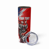 Personalized Taegeuk Warriors Korean Tiger Football Skinny Tumbler South Korean Tiger Soccer Ball Flag