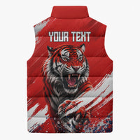 Personalized Taegeuk Warriors Korean Tiger Football Sleeveless Puffer Jacket South Korean Tiger Soccer Ball Flag