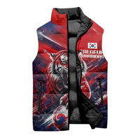 Personalized Taegeuk Warriors Korean Tiger Football Sleeveless Puffer Jacket South Korean Tiger Soccer Ball Flag
